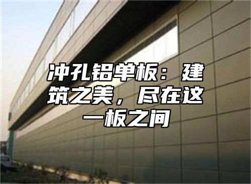 冲孔铝单板：建筑之美，尽在这一板之间