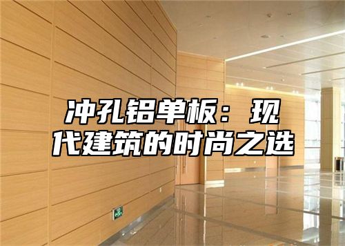 冲孔铝单板：现代建筑的时尚之选